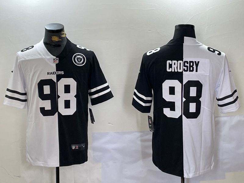 Men Oakland Raiders #98 Crosby Black White Nike 2024 Limited NFL Jersey style 3->indianapolis colts->NFL Jersey